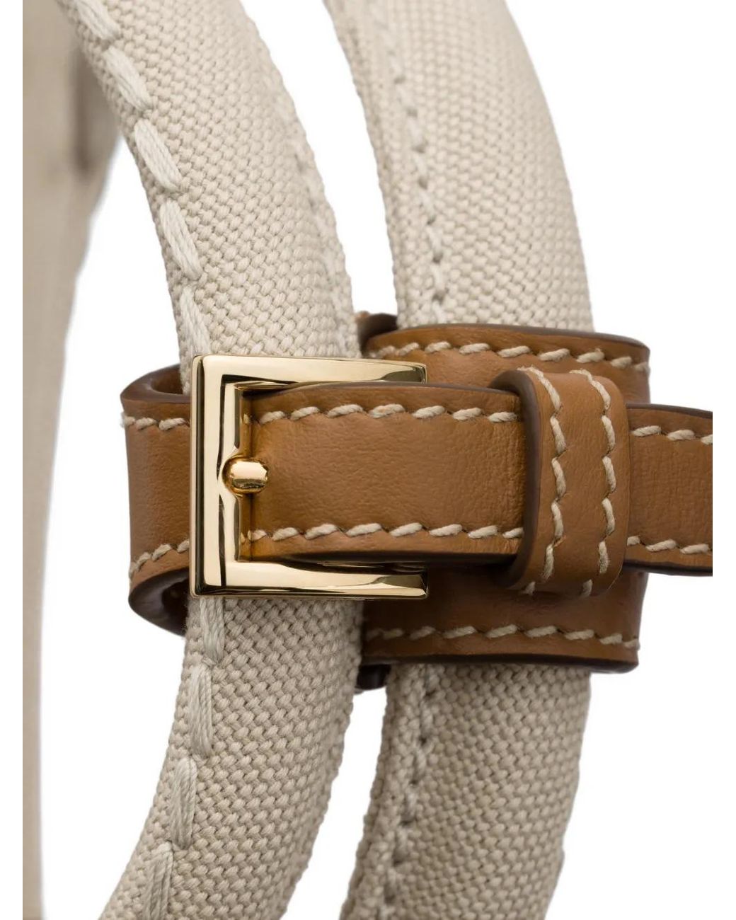 Prada Natural Jardinière Large Cotton Canvas Handbag