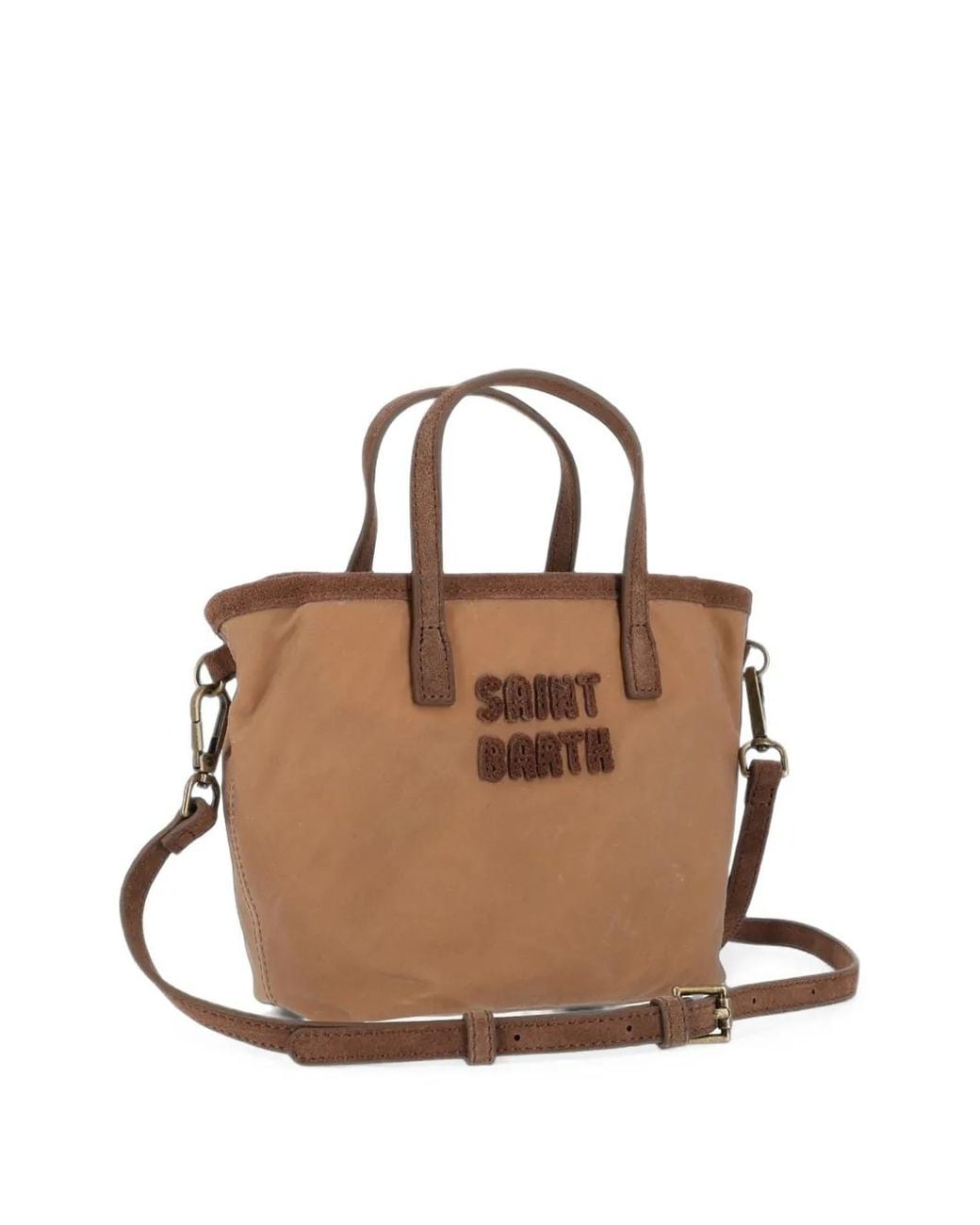Mc2 Saint Barth Brown Logo-Lettering Tote Bag