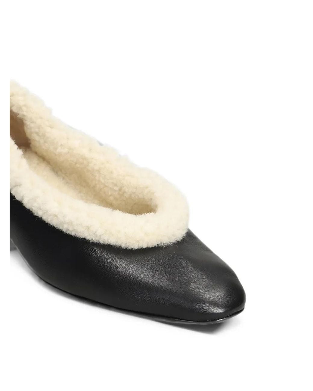 Magda Butrym Black Shearling-Trim Pumps