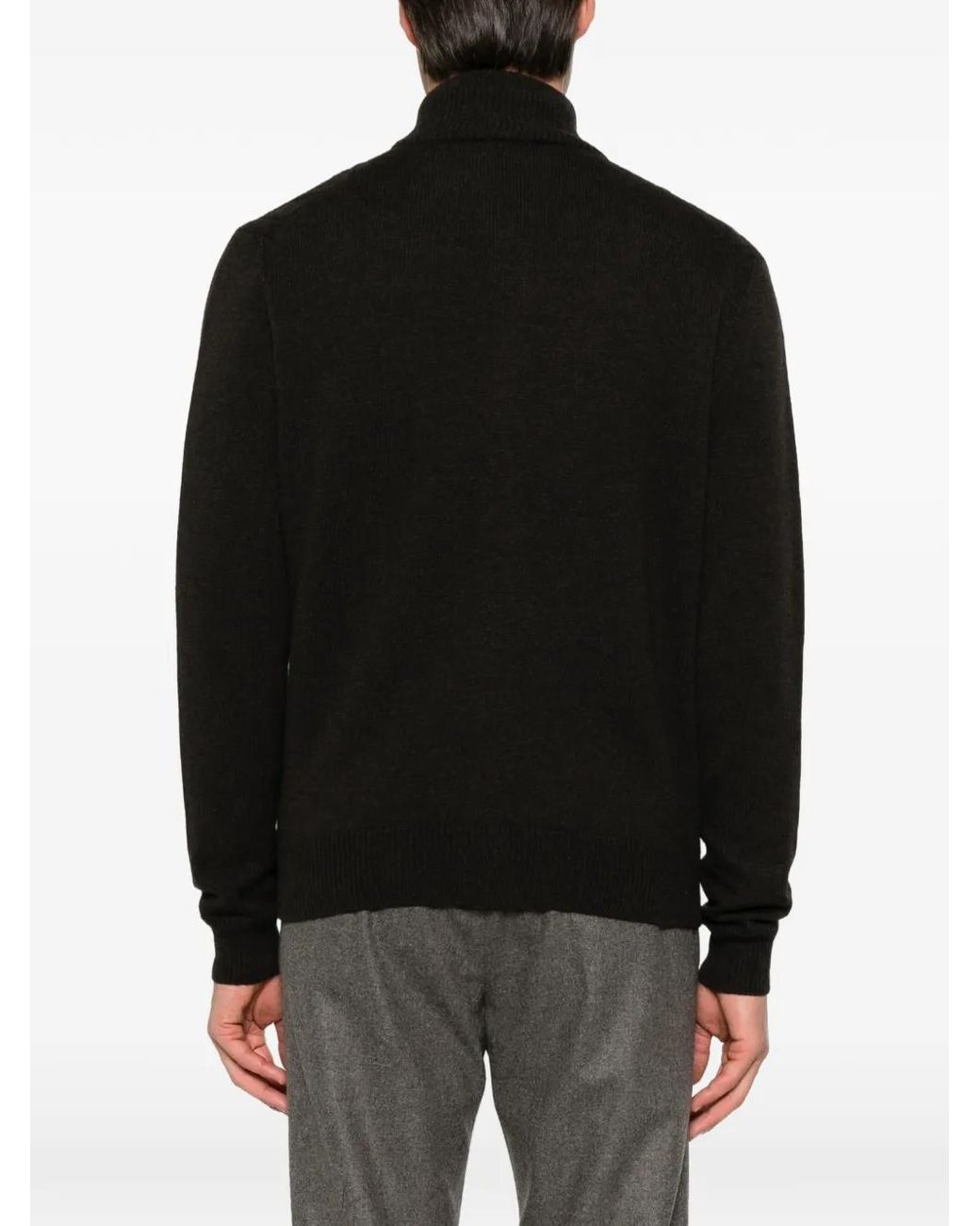 Corneliani Black Cable-Knit Diamond-Pattern Cardigan for men