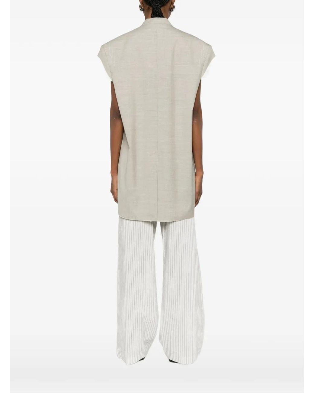 SONIA CARRASCO Gray Sleeveless Patch-Pocket Jacket