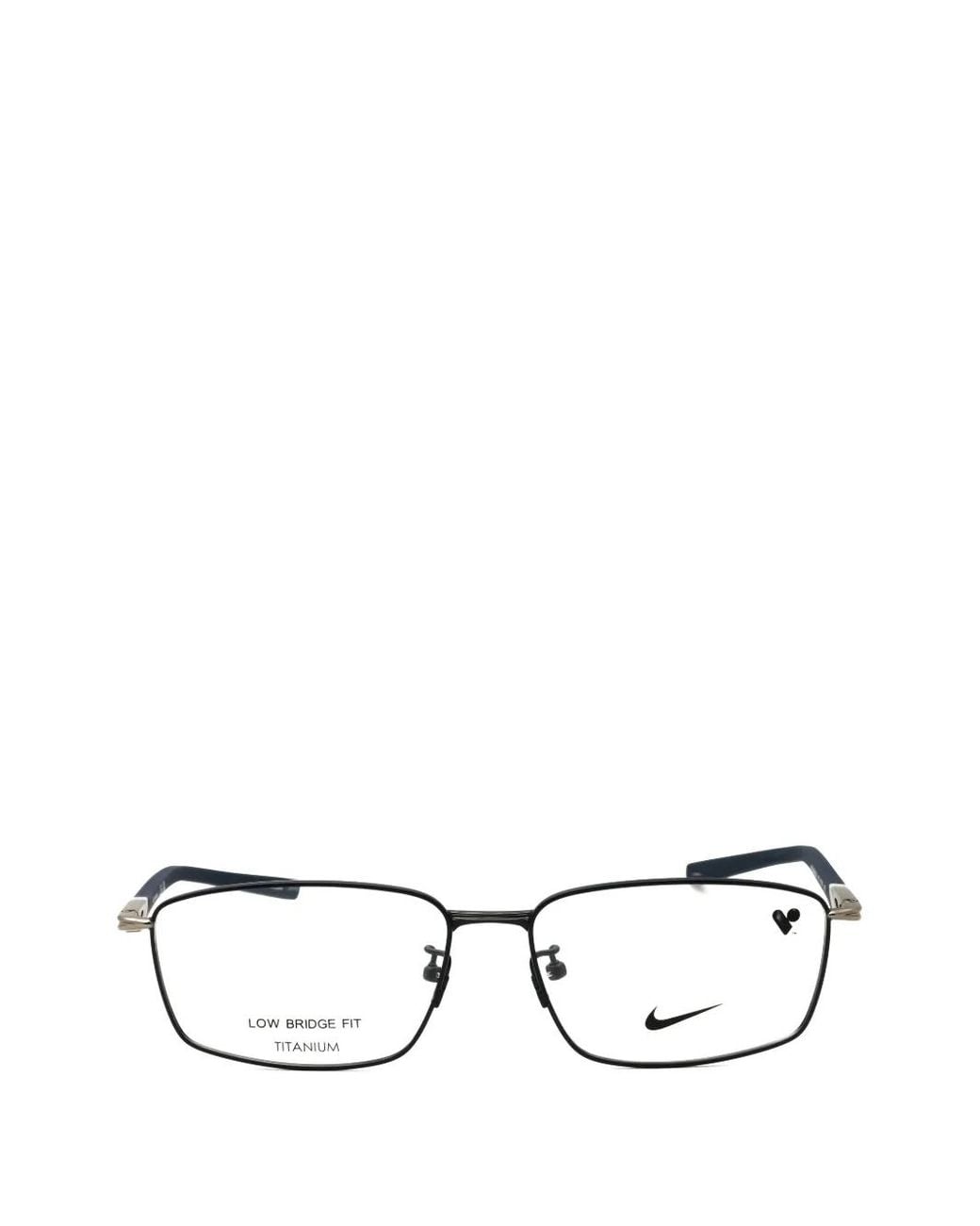 Nike Blue Rectangle-Frame Glasses for men