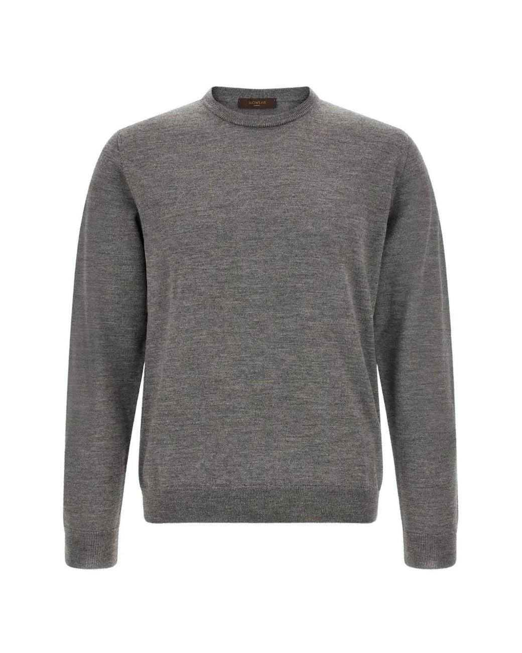 Zanone Gray Crew-Neck Virgin Wool Sweater for men