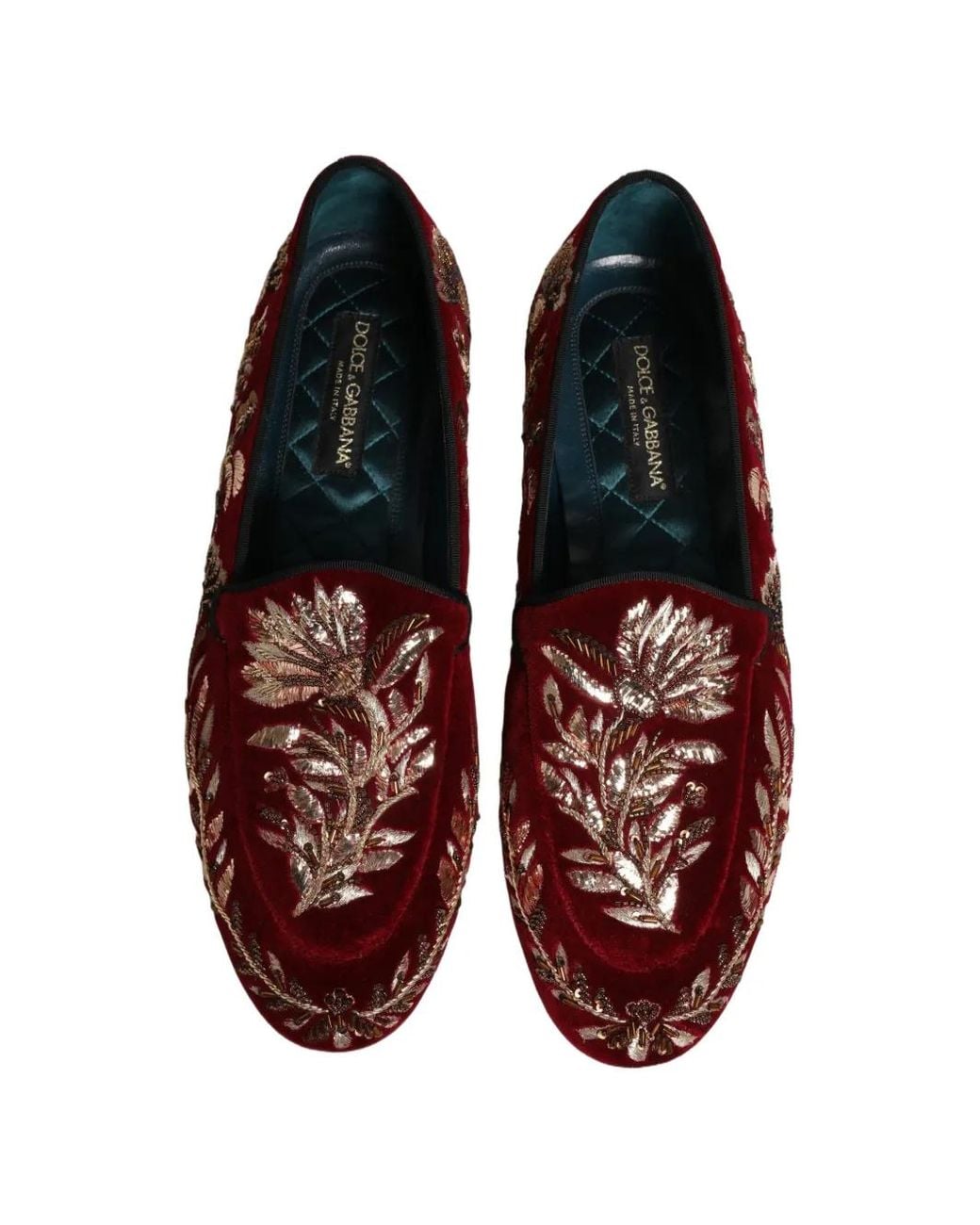 Dolce & Gabbana Floral-Embroidered Velvet Loafers for men