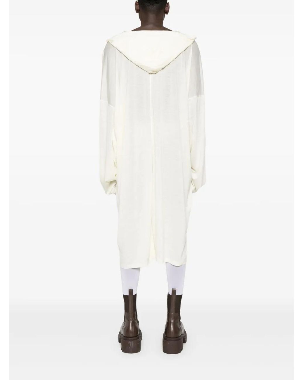 Rick Owens White Draped Long T-Shirt for men