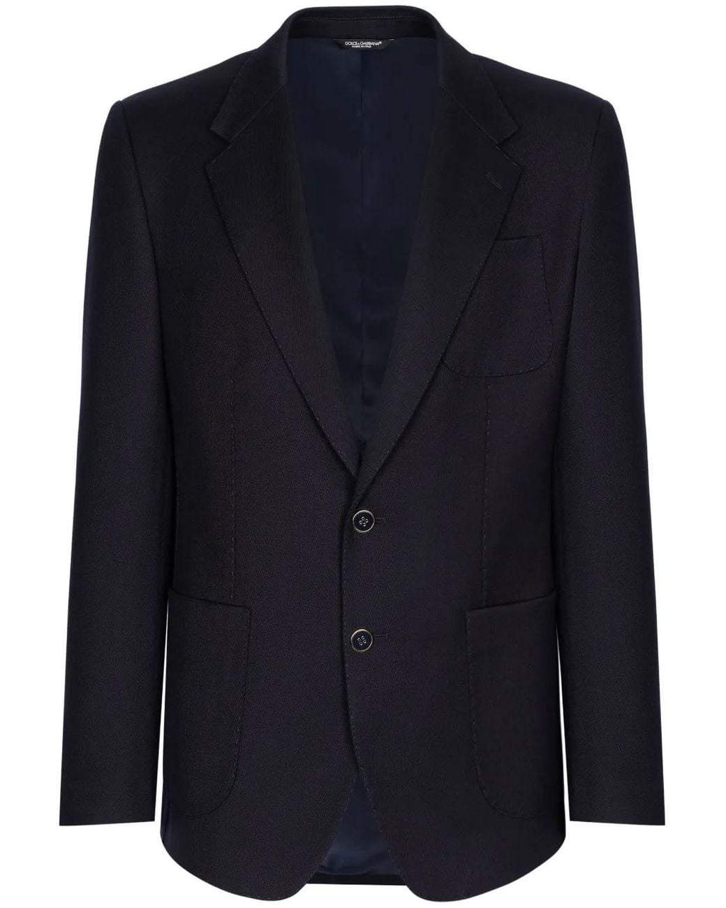 Dolce & Gabbana Blue Patch Pocket Single-Breasted Blazer for men