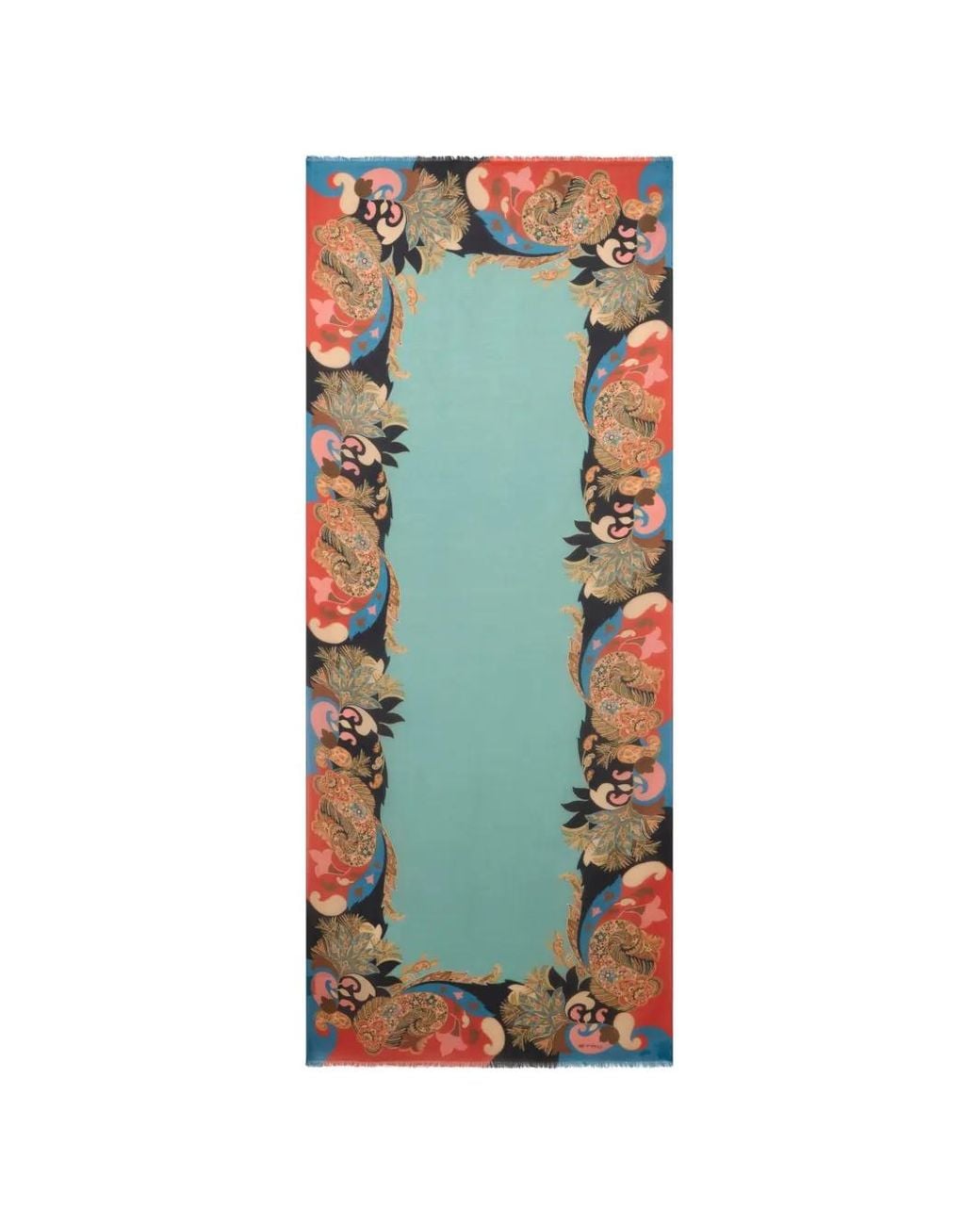 Etro Green Floral Paisley Scarf