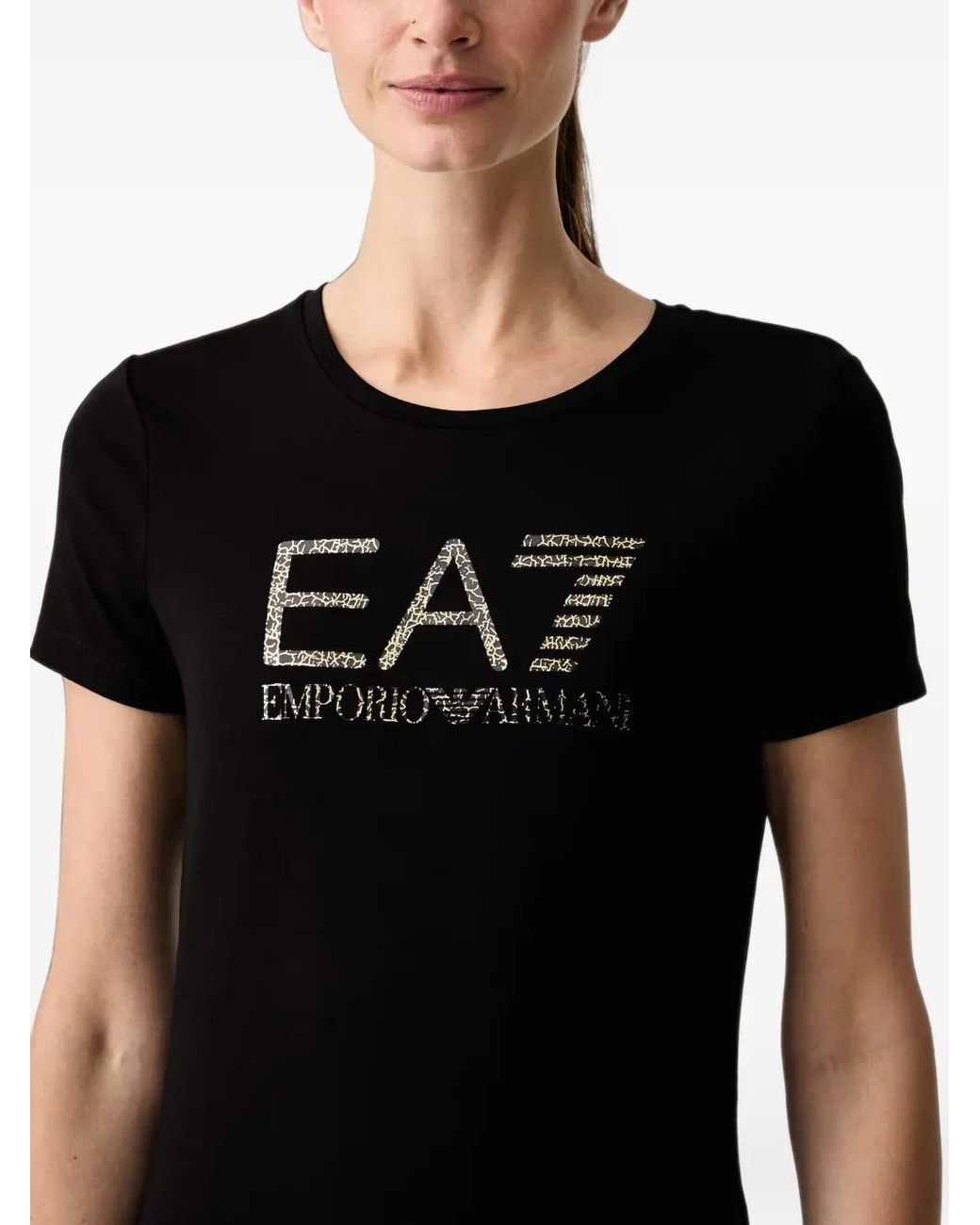 EA7 Black Logo-Print Short-Sleeve T-Shirt