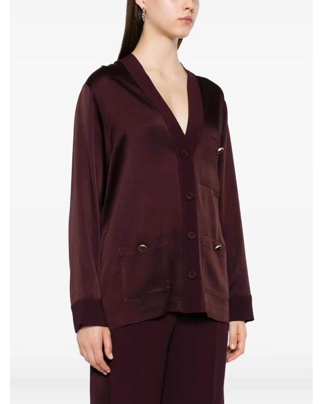 Forte_forte Purple Button-Fastening Pocket Jacket