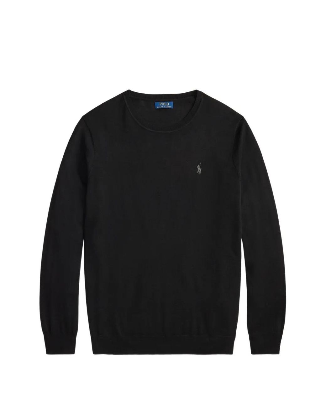 Polo Ralph Lauren Black Embroidered Pony Wool Sweater for men