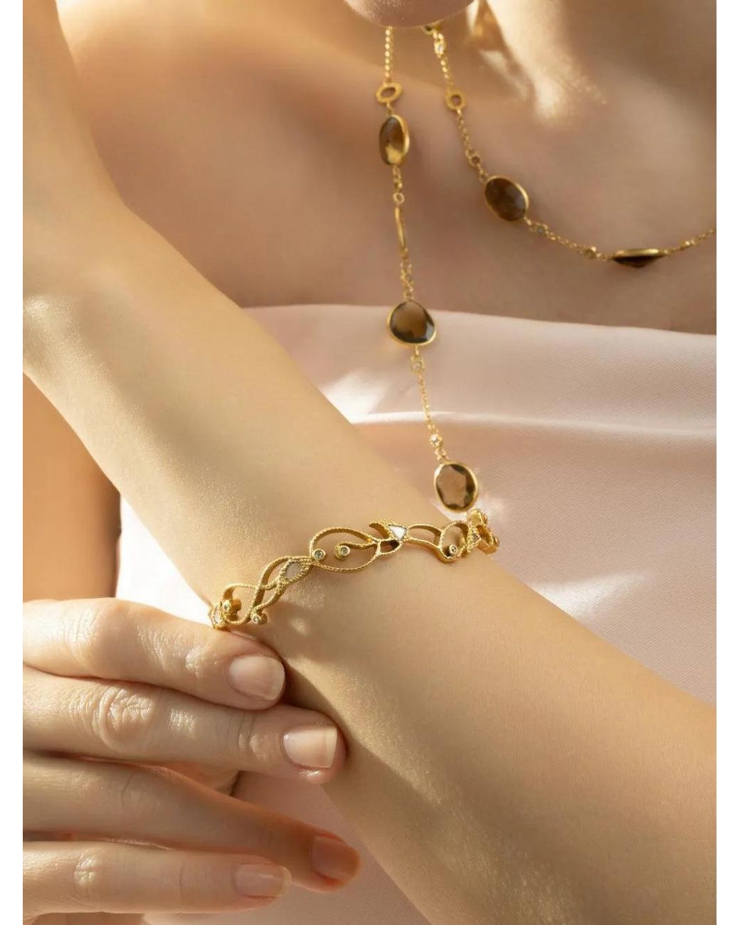 Coomi Metallic Bracelet Vitality Serti De Diamants