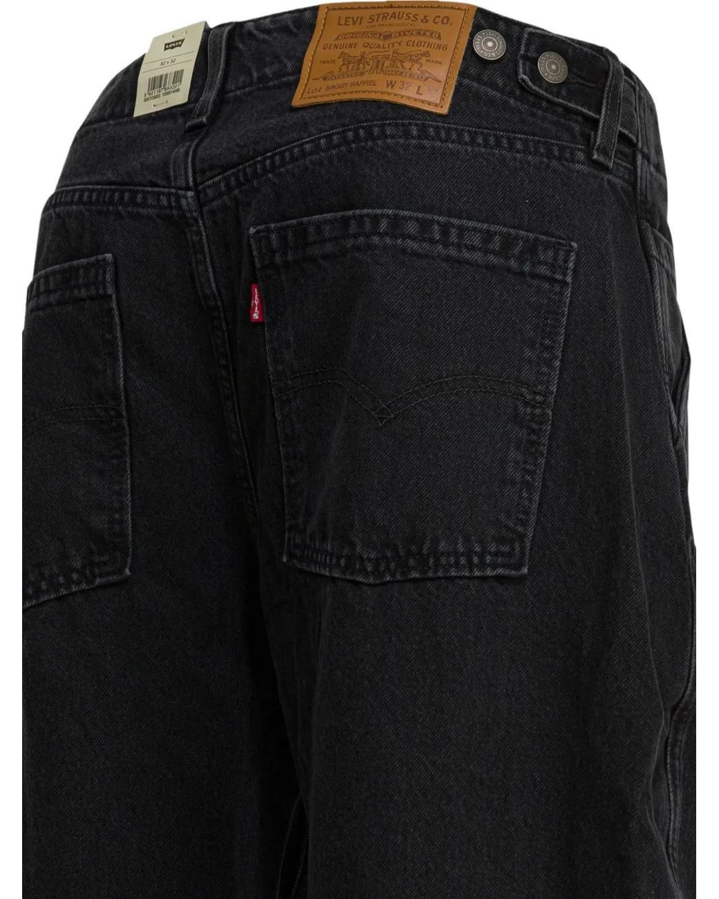 Levi's Black Baggy Barrel Jeans for men