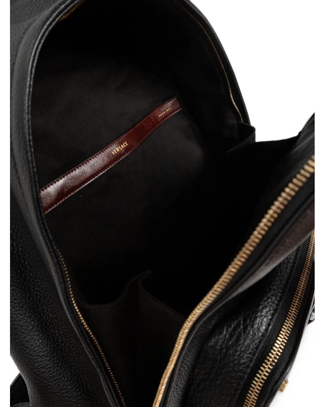 Versace Black Sac À Dos Lou En Cuir for men