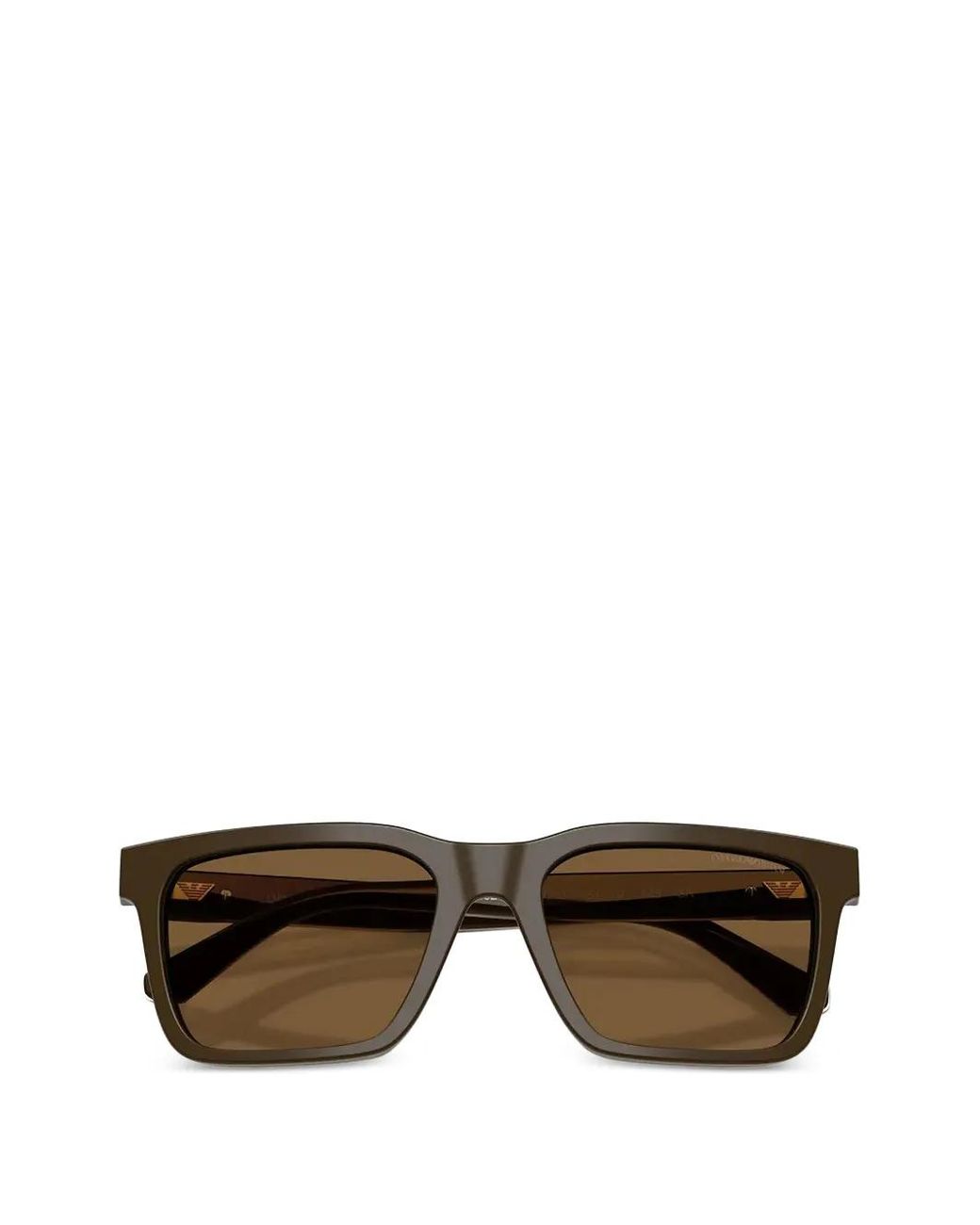 Emporio Armani Brown Lunettes De Soleil À Monture Rectangulaire for men