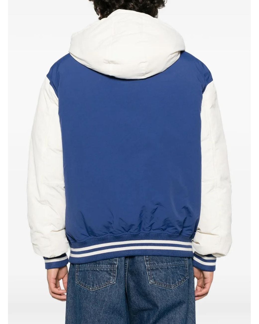 KENZO Blue Work And Play Down Hooded Jacket for men