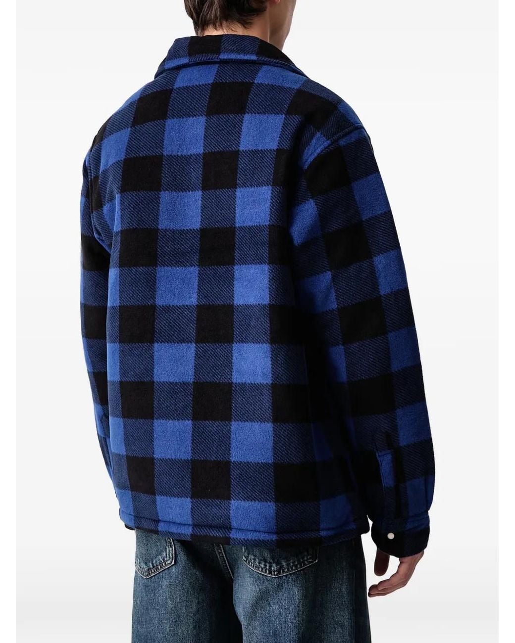 Dickies Blue Check-Pattern Padded Jacket for men