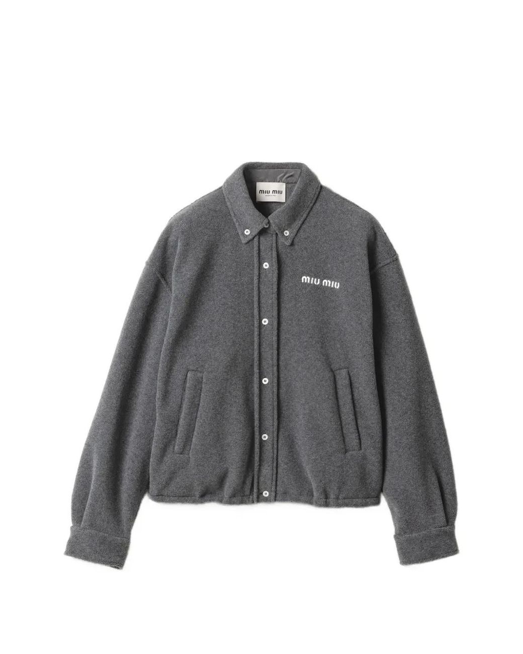 Miu Miu Gray Fleece Blouson Jacket