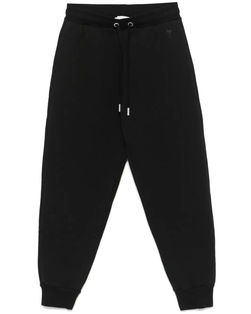 AMI Black Ami De Coeur-Motif Track Pants