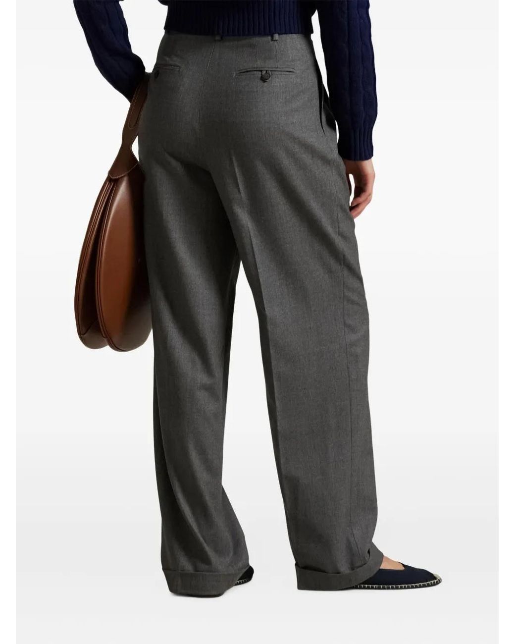 Polo Ralph Lauren Gray Pleated Palazzo Trousers