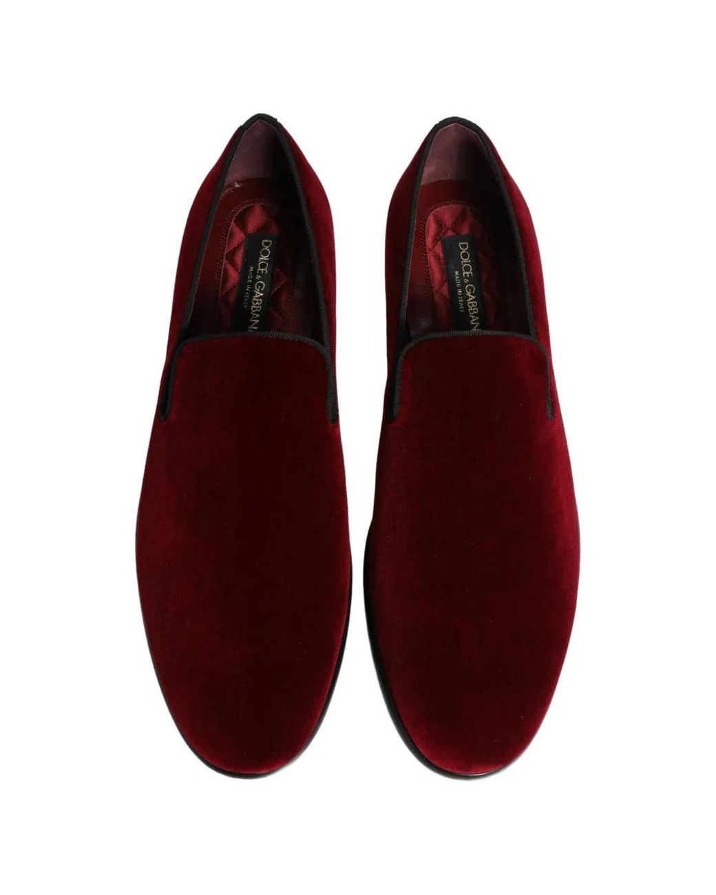 Dolce & Gabbana Red Mocassins En Velours for men