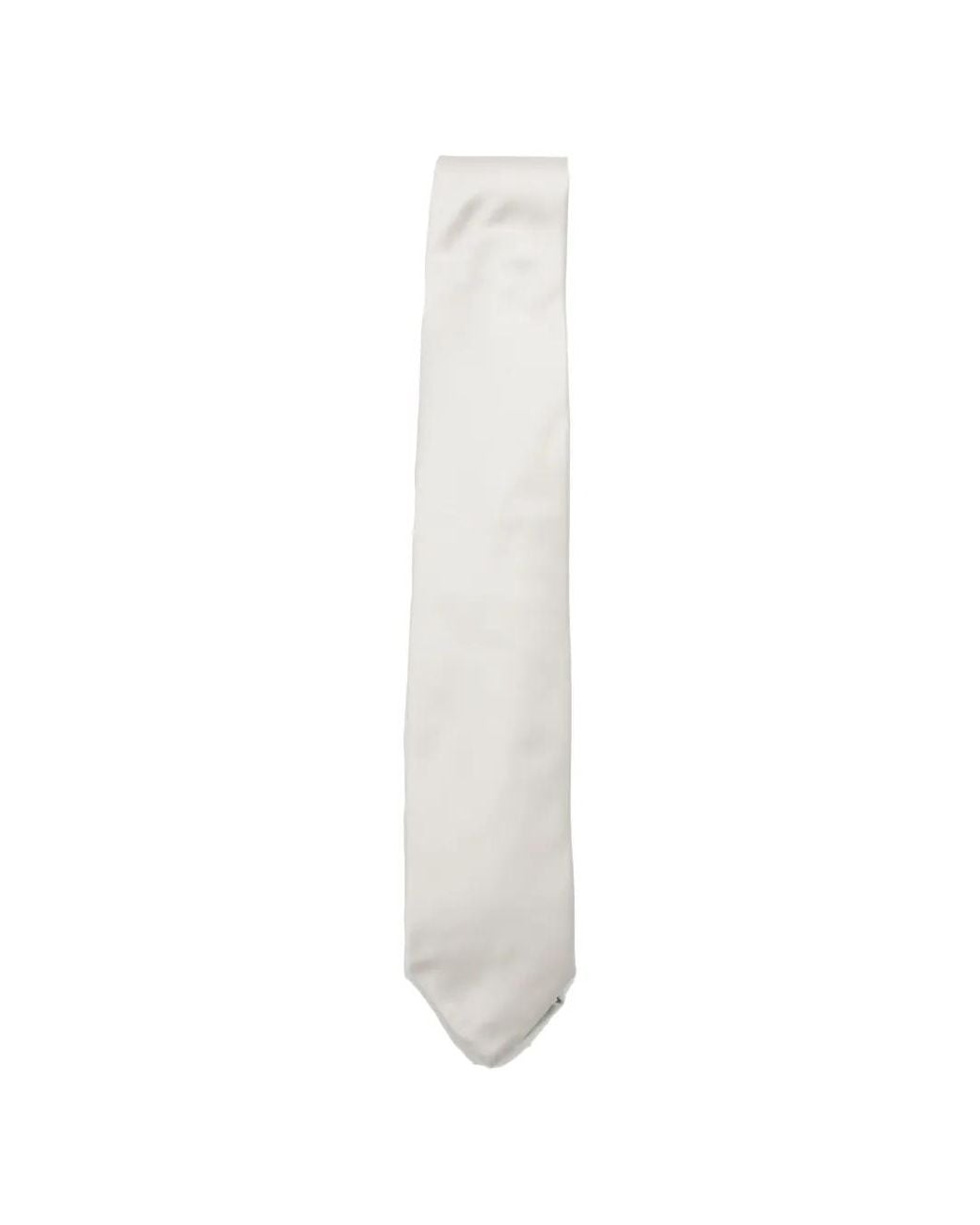 Lardini White Pointed-Tip Silk Tie for men
