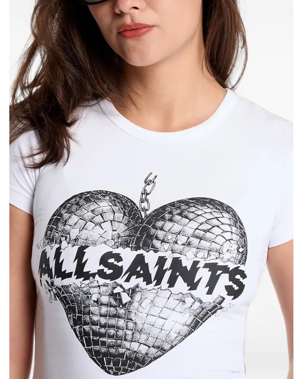 AllSaints White Graphic-Print T-Shirt