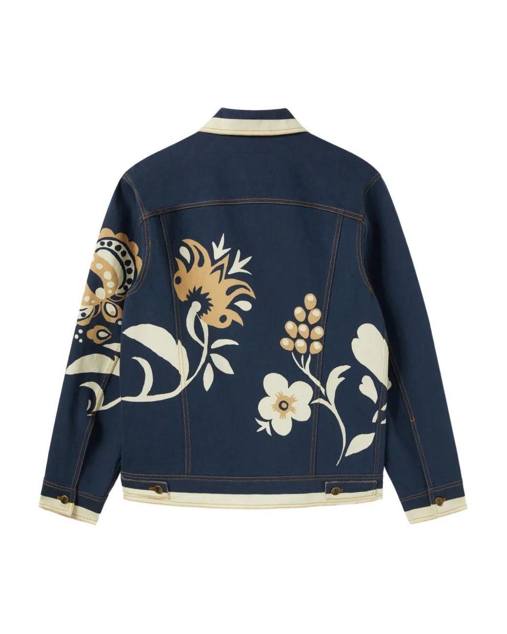 LaDoubleJ Blue Floral-Print Denim Jacket