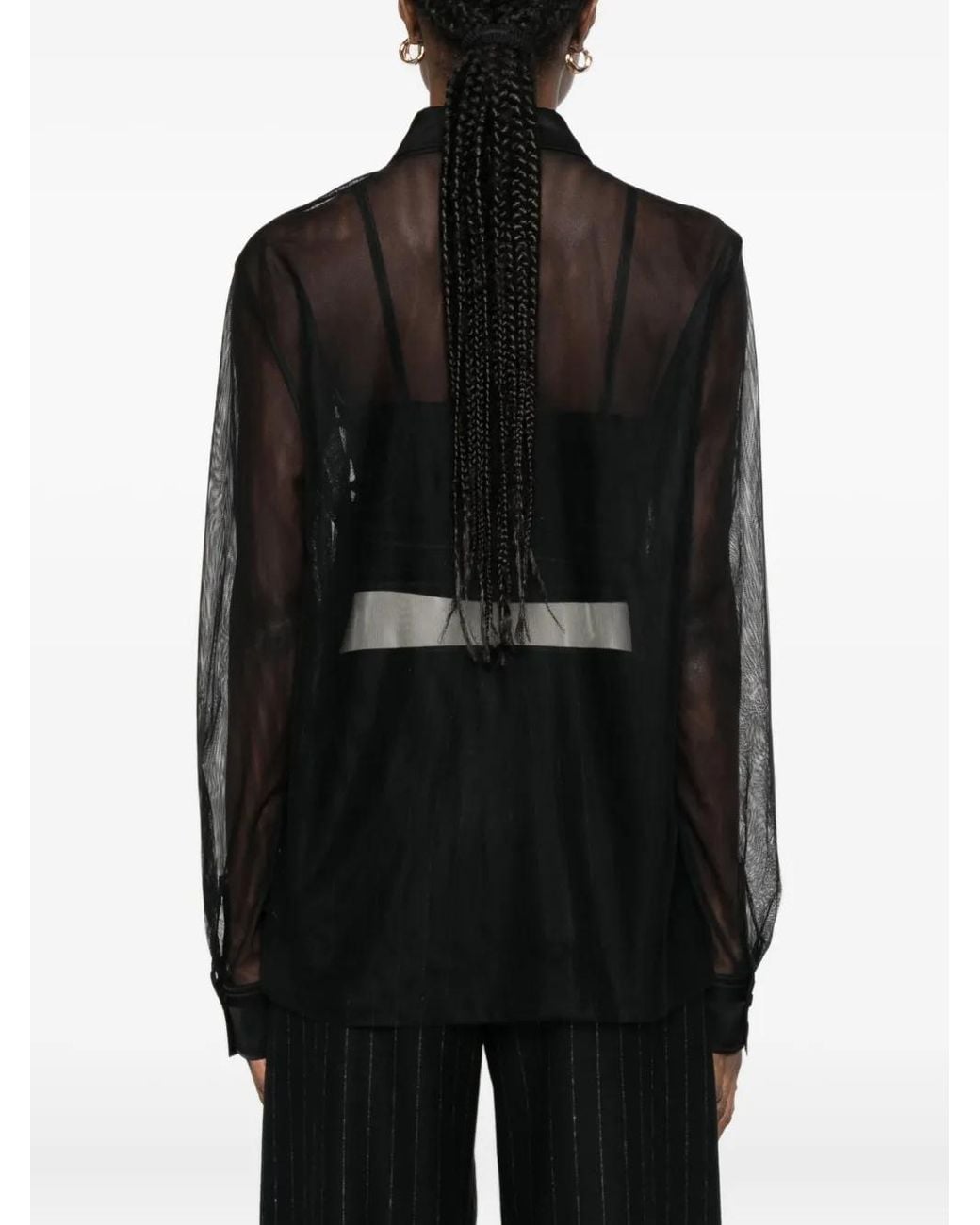 Forte_forte Black Semi-Sheer Shirt