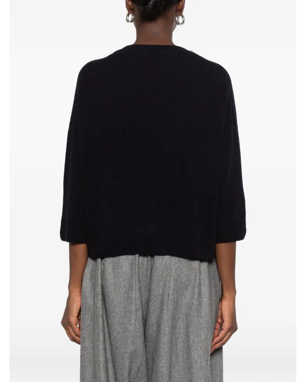 Liviana Conti Black Crystal-Embellished Sweater