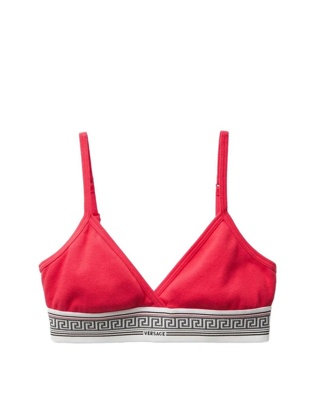 Versace Geribbelde Bralette Van Katoen-Jersey in het Red