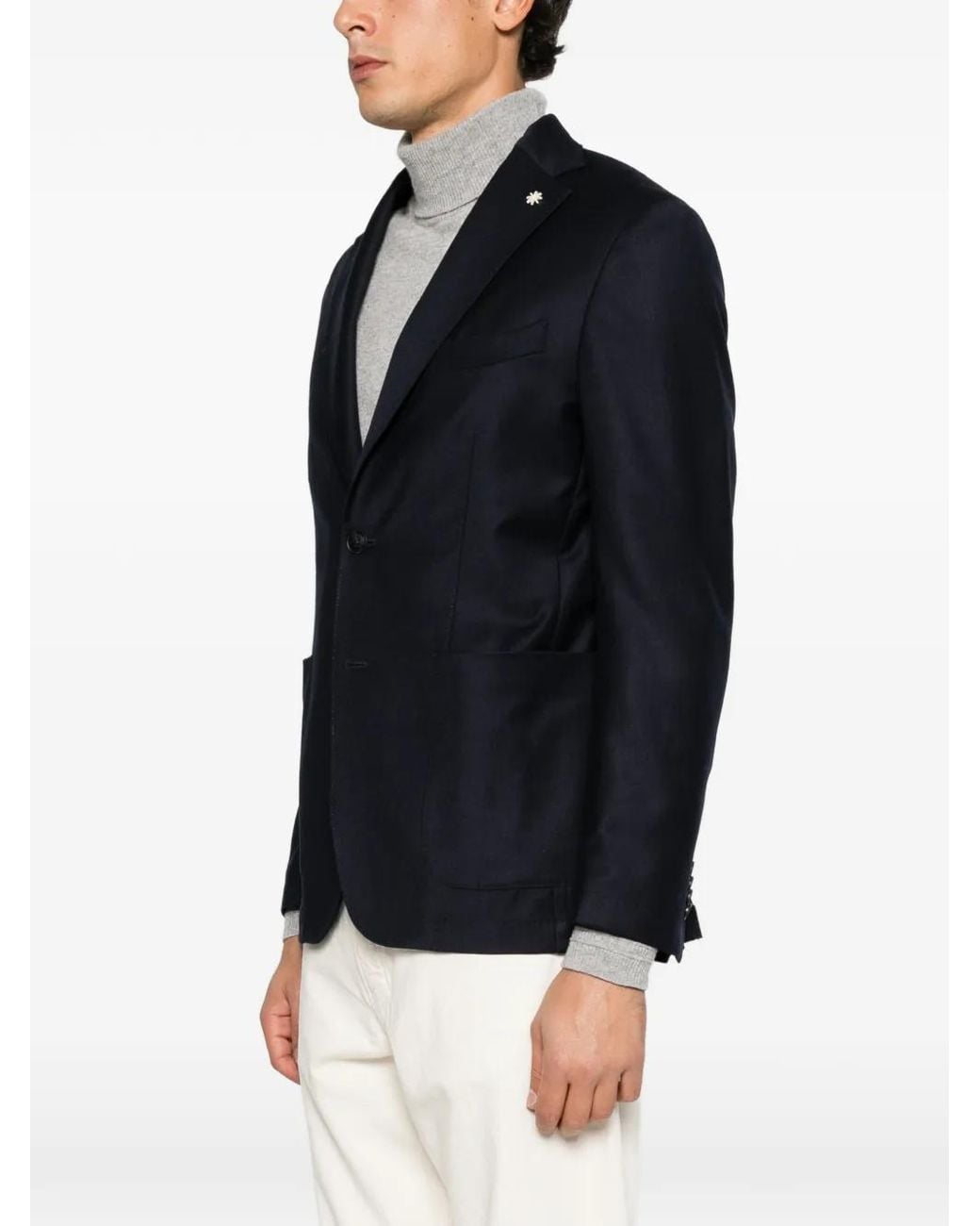 Manuel Ritz Wool Flannel Blazer in Blue for Men | Lyst