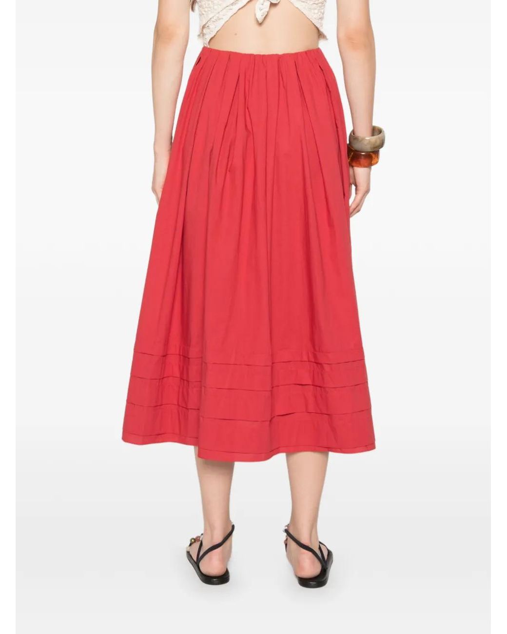 Faithfull The Brand Red Cales Skirt Chilli