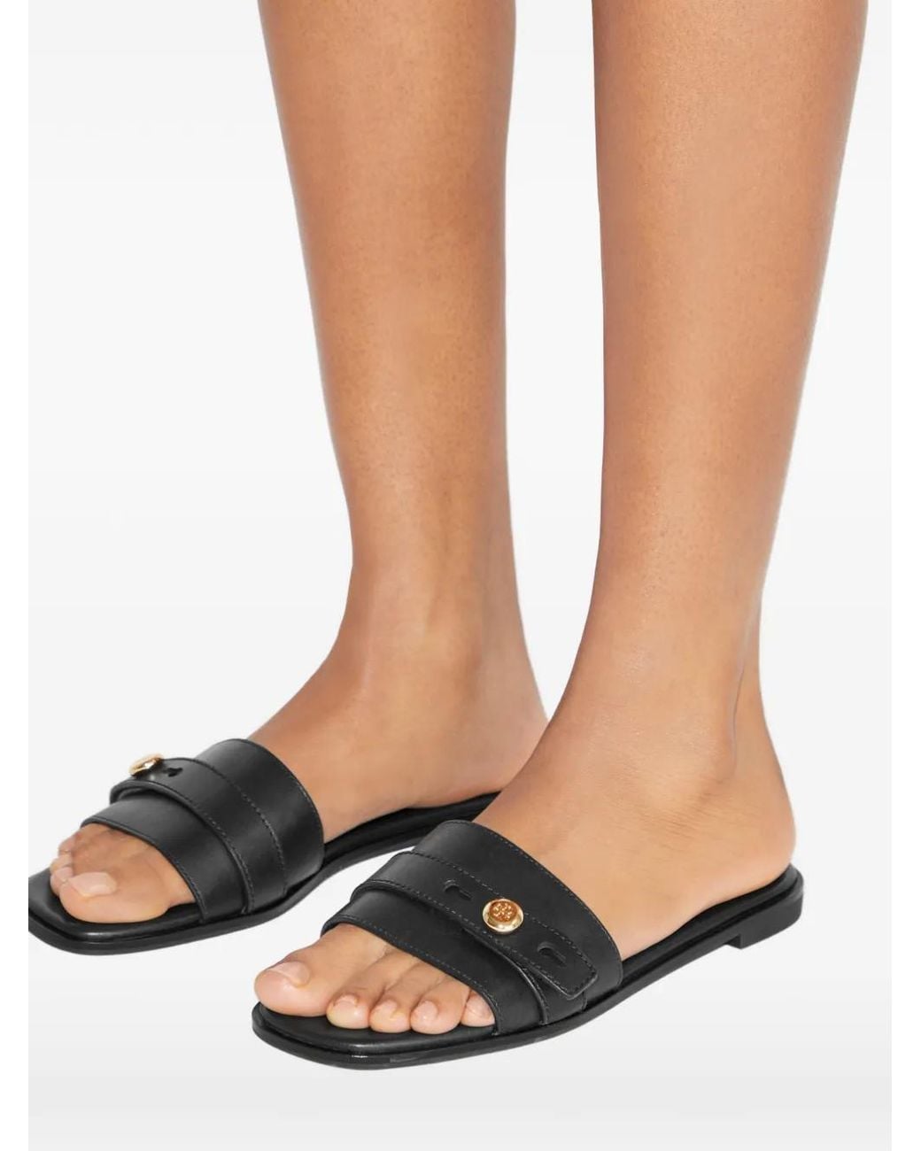 Tory Burch White Romy Slide