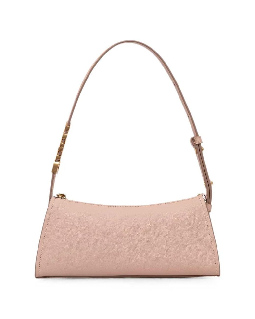 DKNY Pink Logo-Plaque Adjustable-Strap Shoulder Bag