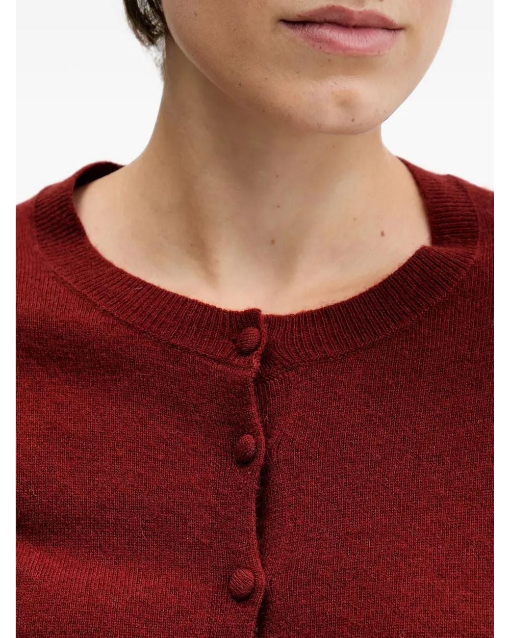 Sisley Red Buttoned Cardigan