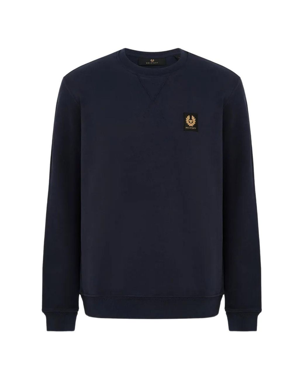 Belstaff Blue V-Stitch Logo-Patch Sweatshirt for men