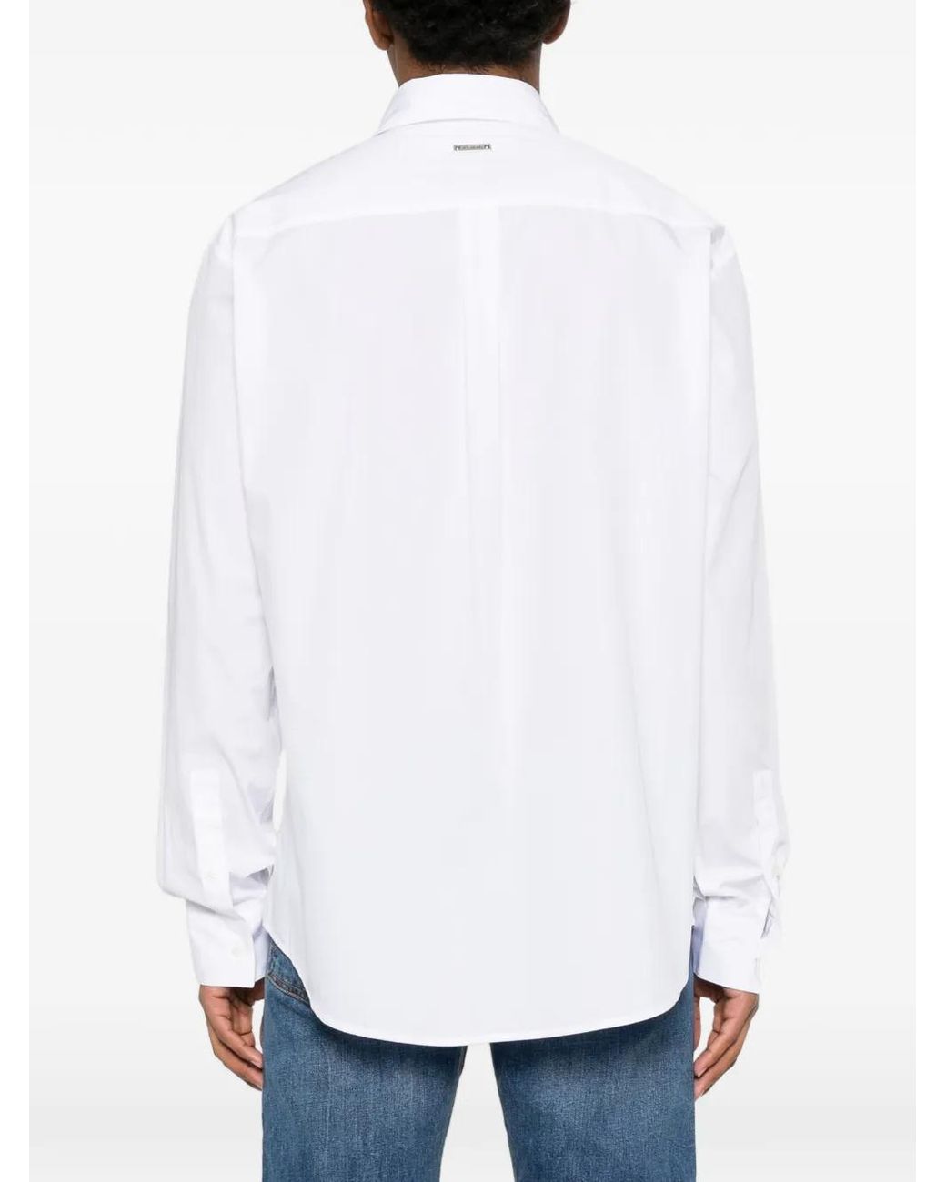 Iceberg White Chest-Pocket Buttoned Shirt for men