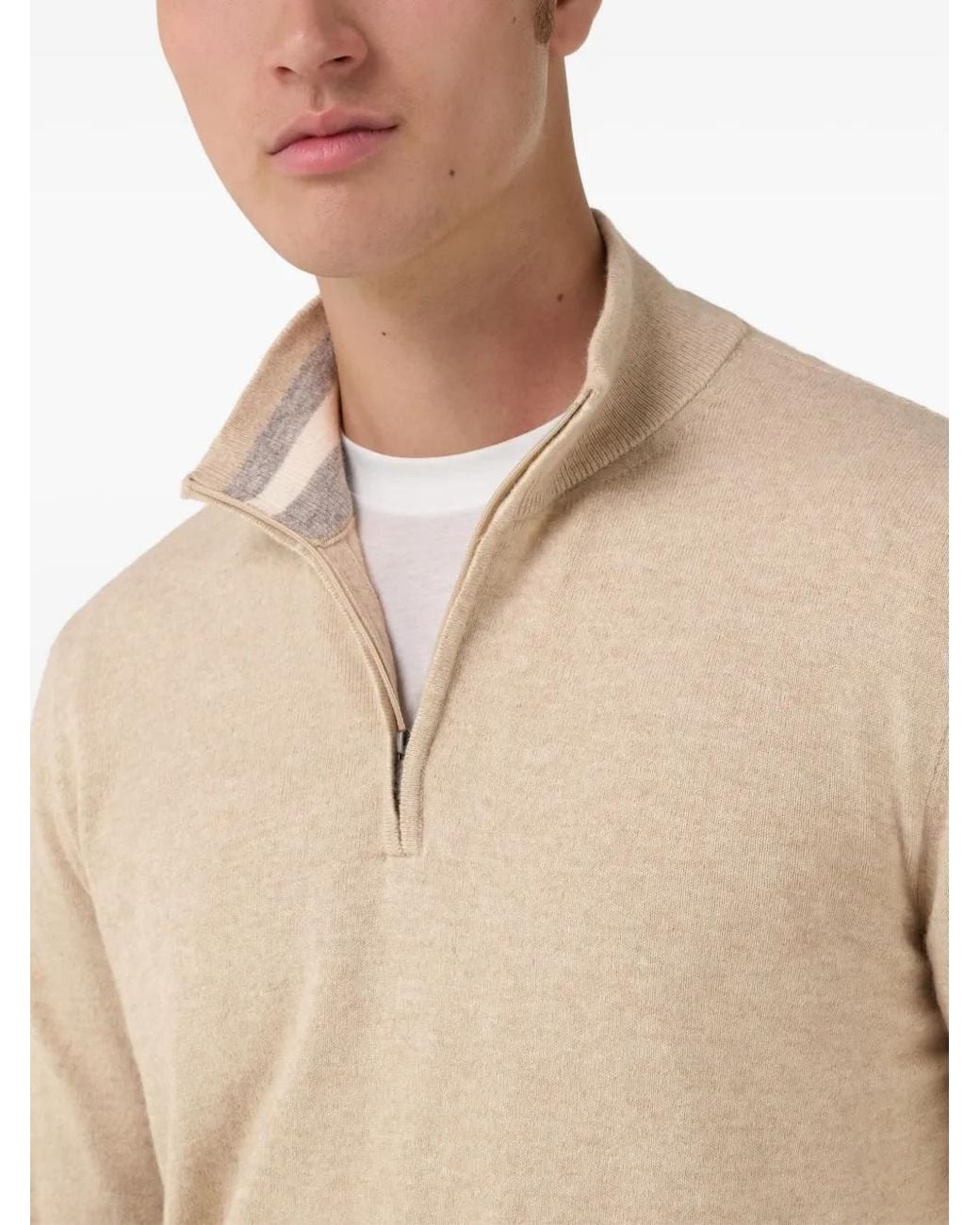 Boggi Natural Half-Zip Sweater for men