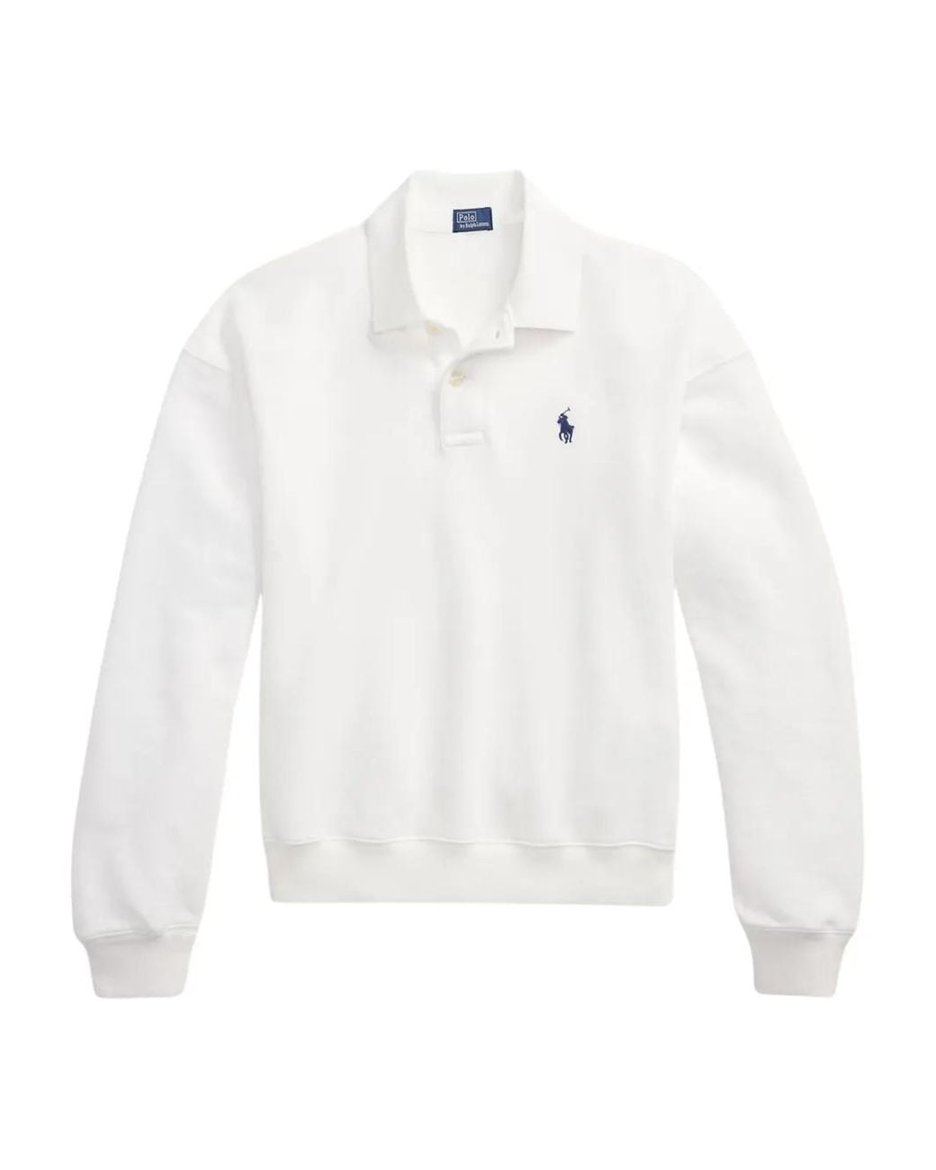 Polo Ralph Lauren White Long-Sleeves Logo-Detail Polo Shirt