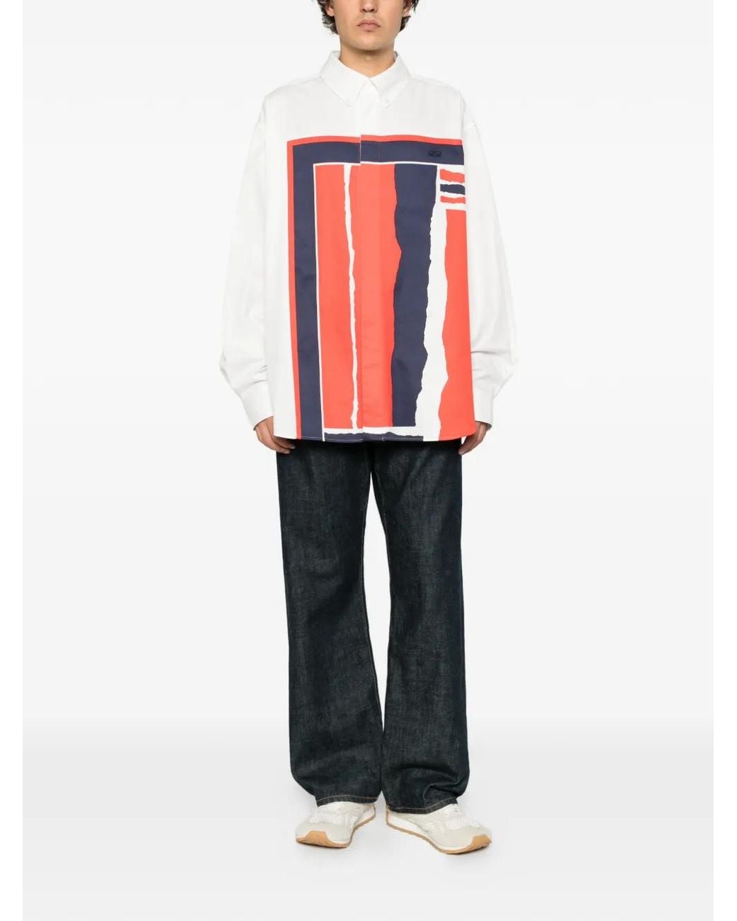 Loewe Red Graphic-Print Button-Down Shirt for men