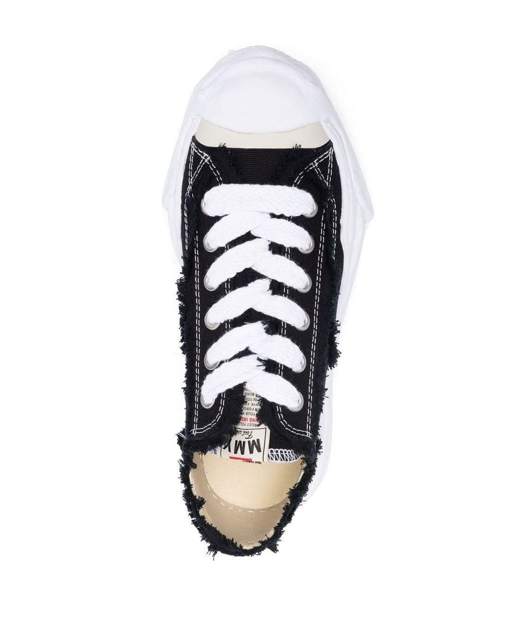 Maison Mihara Yasuhiro Hank Og Frayed Low-top Sneakers in Black