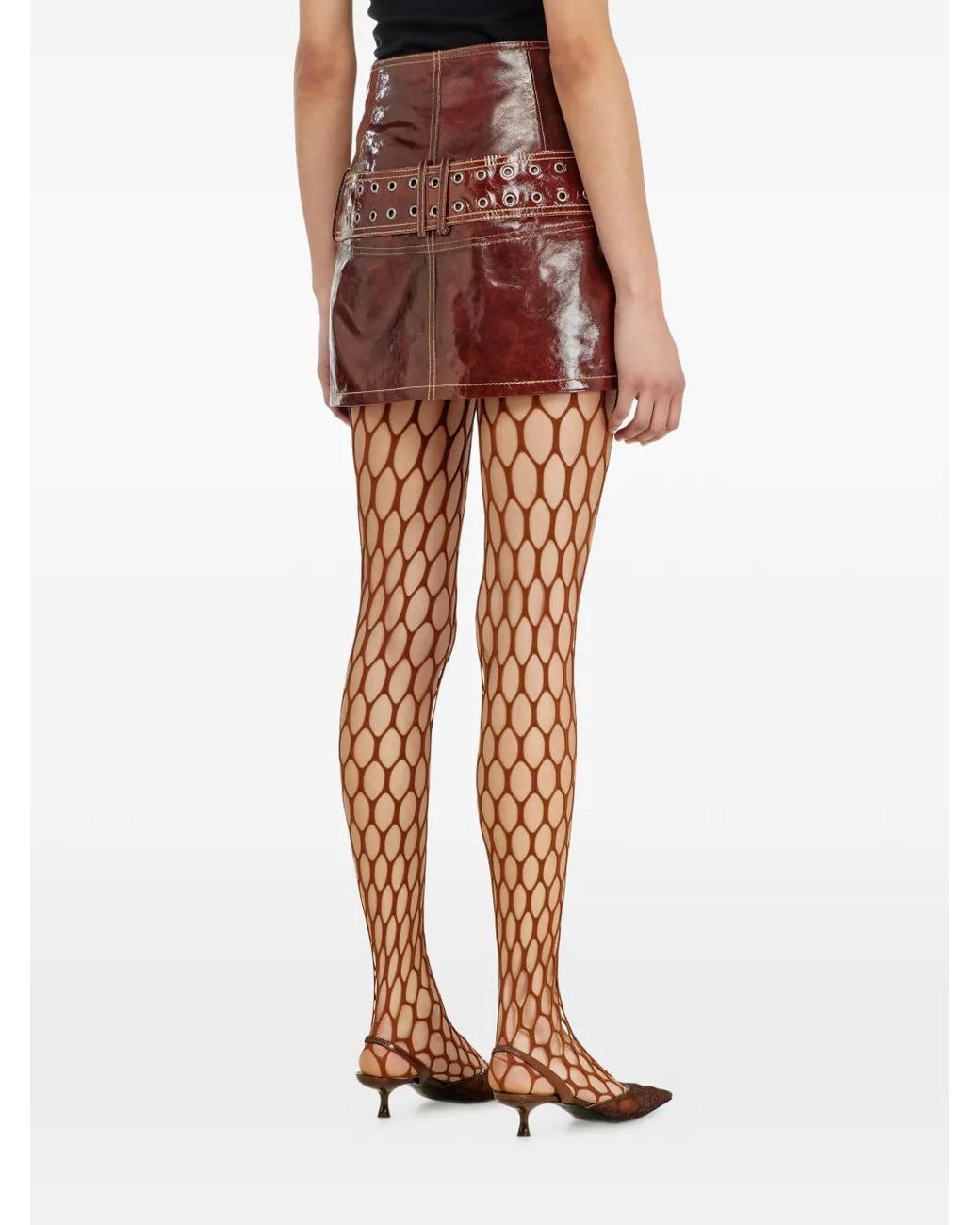 DIESEL Red Mini Skirt With Patent Leather Finish