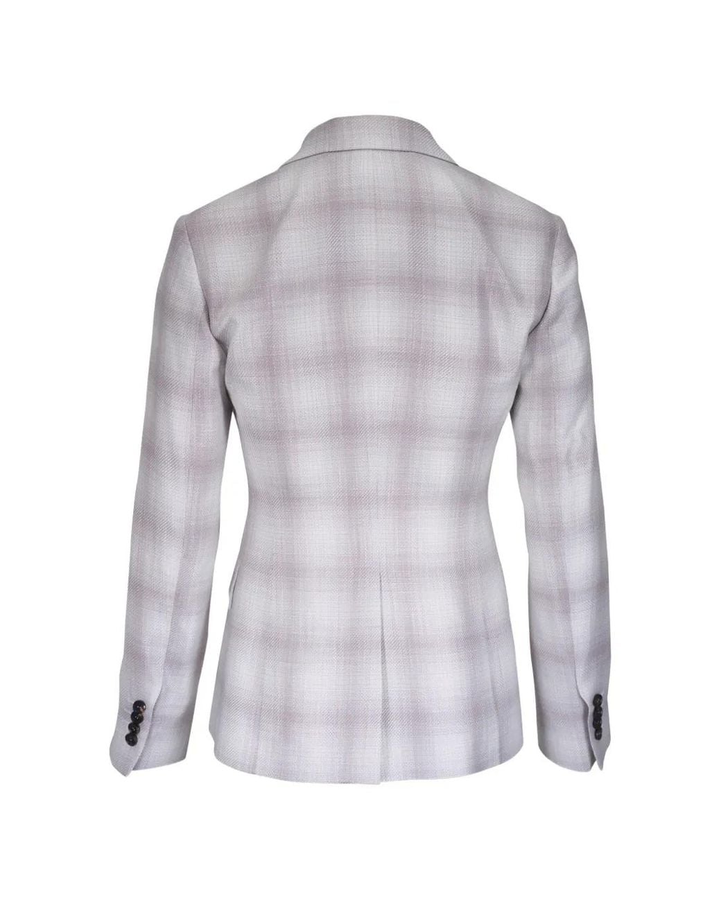 Kiton Gray Plaid Blazer