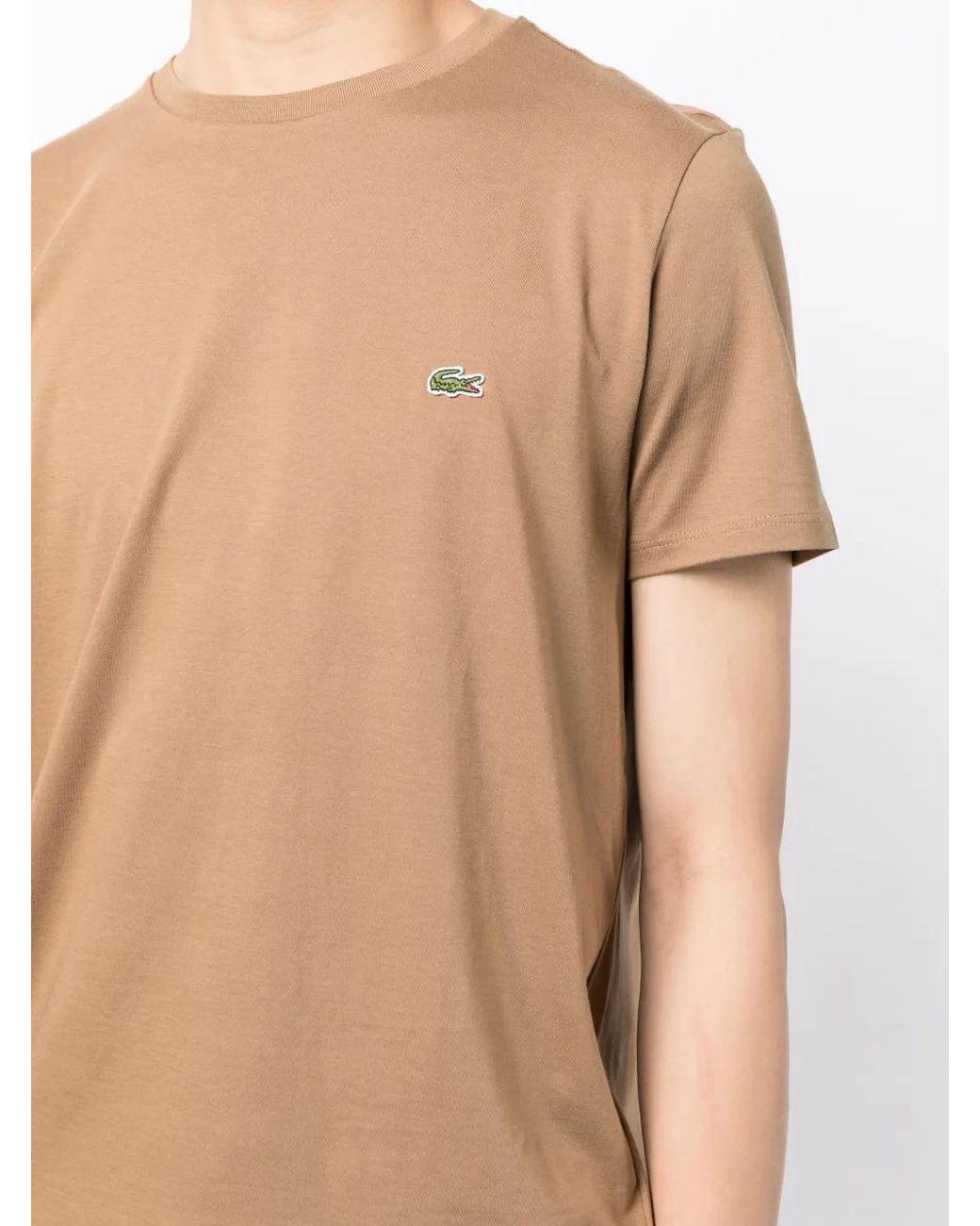 Lacoste Natural Logo-Embroidered Cotton T-Shirt for men