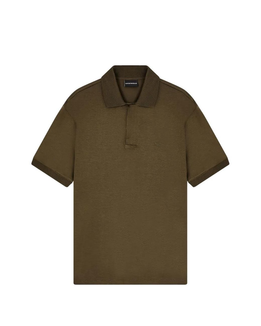 Emporio Armani Green Lyocell Cotton Polo Shirt for men