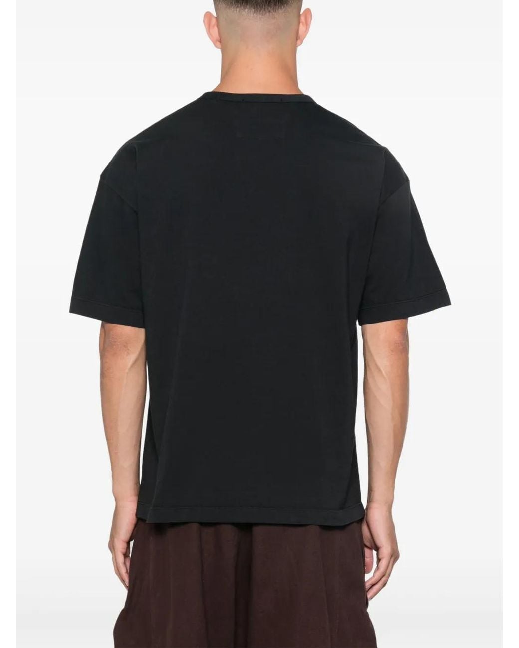 C P Company Black Logo-Embroidered T-Shirt for men