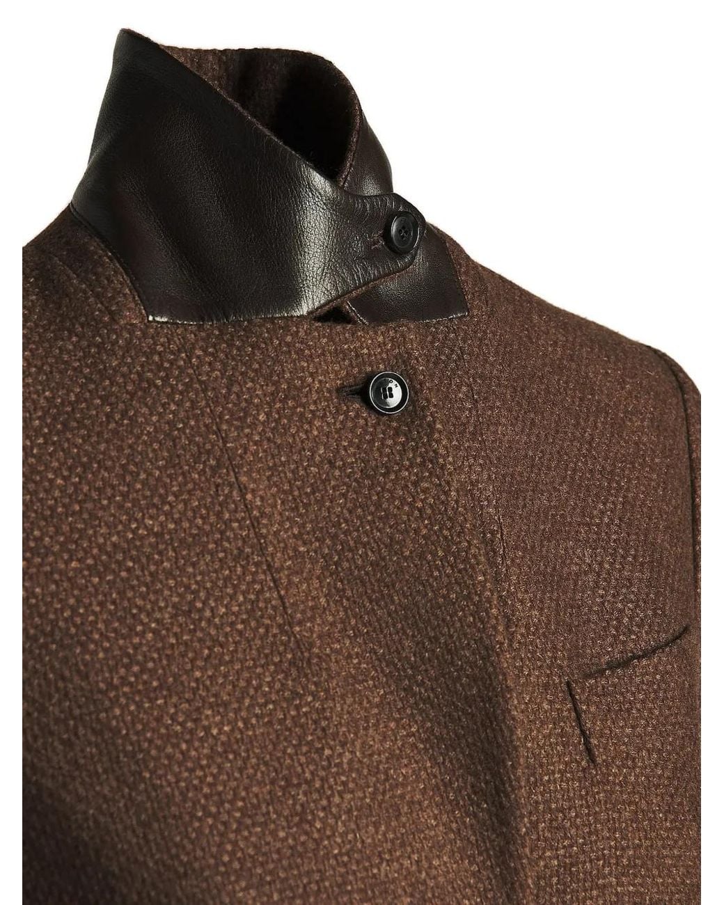 Kiton Brown Single-Breasted Notch-Lapels Blazer