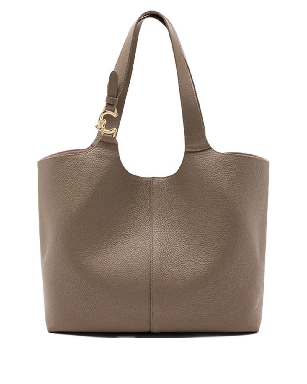 Coccinelle Brown C-Easy Buckle Leather Shoulder Bag