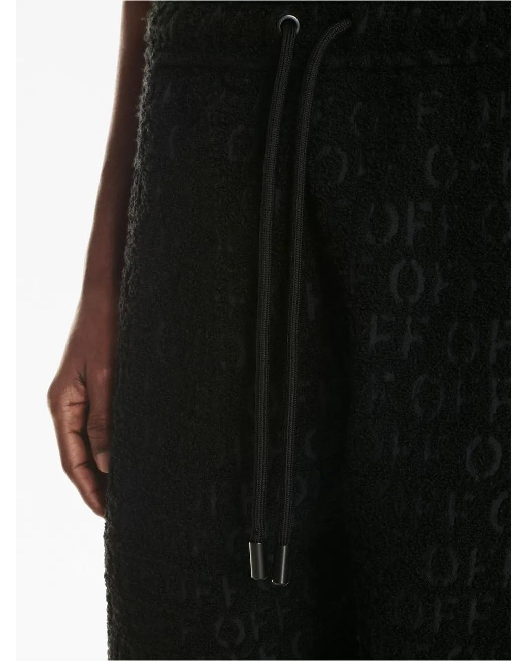 Off-White c/o Virgil Abloh Blue Logo-Jacquard Bouclé Trousers for men