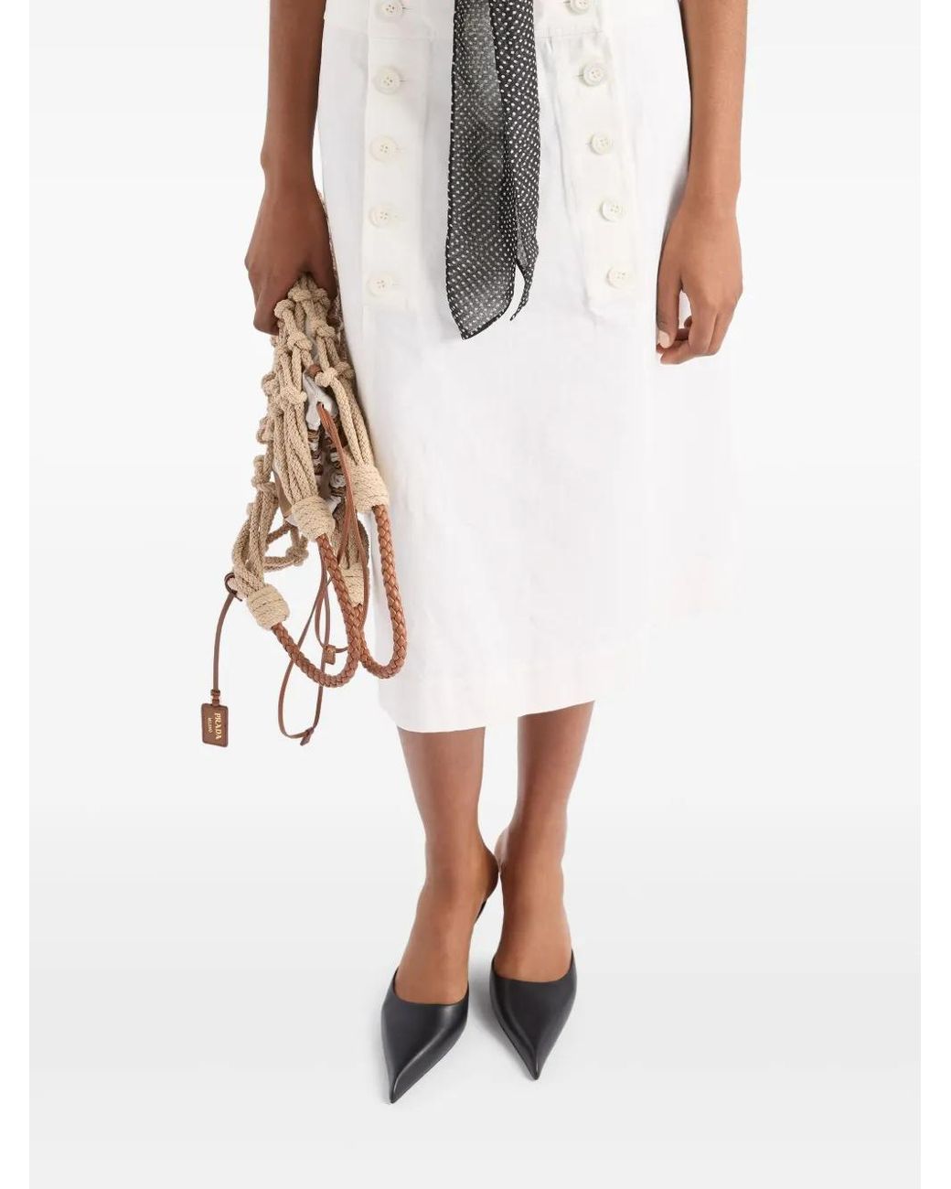 Prada Gabardine Rok in het White